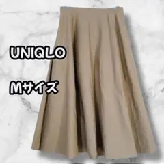 S0187　ユニクロ　フレアスカート　ロング丈　グレー　上品　通勤　オフィス