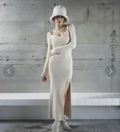 うー　FRAY I.D レースアップ2wayニットタンクドレス　 ミント うー様専用 FRAY I.D レースアップ2wayニットタンクドレス ミント