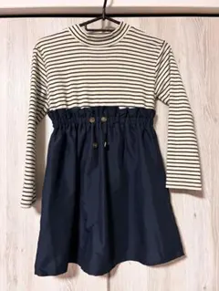 130 ストライプ柄　長袖ワンピース