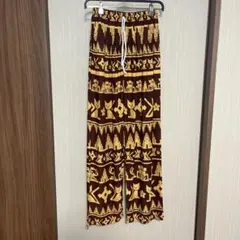 【新品】タイパンツ 猫柄 ブラウン メンズ　タイ雑貨のサムネイル