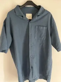 ELKEX オープンカラーシャツ　Lサイズ　インディゴ