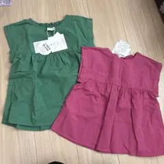 バースデイフタフタリネンブレンド チュニック 120.130 2色セット