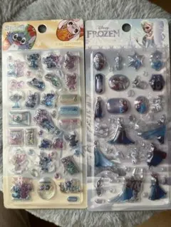 【ディズニー 公式】スティッチ アナと雪の女王 立体3Dシール 2枚セット