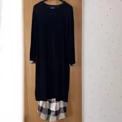 美品BLUE LABEL CRESTBRIDGE サラリニットワンピース 36