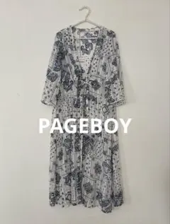 PAGEBOY ペイズリー柄 シースルー カーディガン ロング丈