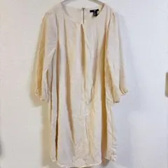 美品H&M【S】七分袖ワンピース トップス レディース ショートワンピ
