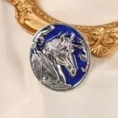 ヴィンテージ風 馬の頭部 ブローチ