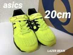 アシックス　レーザービーム　スニーカー　蛍光イエロー　ゴールド　ブラック