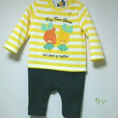 最終価格★ルルロロ 80 ロンパース 女の子☆裏起毛 ベビー カバーオール★