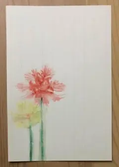 山本敏雄 彼岸花 曼殊沙華 秋 花の絵 絵画 静物画 水彩画 真作保証 山本敏雄 彼岸花 曼殊沙華 秋 花の絵 絵画 静物画