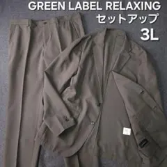 極美品 グリーンレーベルリラクシング 春 洗える セットアップスーツ 軽量 3L