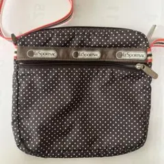 レスポートサック　シェリークロスボディ　ショルダーバッグ　ドット柄　茶色