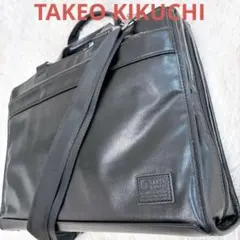 TAKEO KIKUCHI ブラック ビジネスバッグ A4 レザー 2way