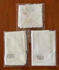 NINA RICCI ホワイトハンカチ 3枚セット【新品】