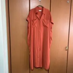 着用一回のみ　LEPSIM シャツワンピース　オレンジ　フリー