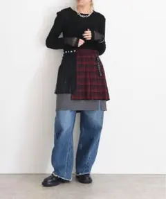 処分！Eimee Law プリーツレイヤード3TEXミニスカート