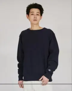 極美品 現行品 USA製 Champion リバースウィーブ スウェット M 紺