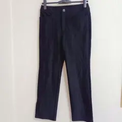 CHRISTIAN AUJARD ストレートパンツ 裾3ボタン ブラック 厚手のサムネイル