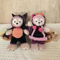 2013年ハロウィン限定　ダッフィー&シェリーメイ　ぬいぐるみバッジ