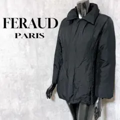 [FERAUD] 中綿入り ブラック スタンドカラーコート ビジネス シンプル