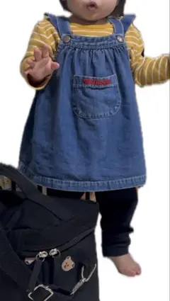 【美品】ミキハウス　デニム ジャンパースカート