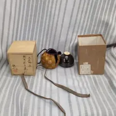 茶道具 茶入 比古焼 高取焼 寿山造 供箱 仕覆付 - メルカリ