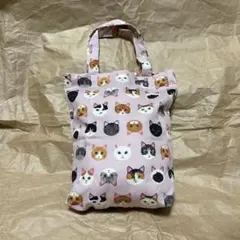 ハンドメイド　猫柄　トートバッグ