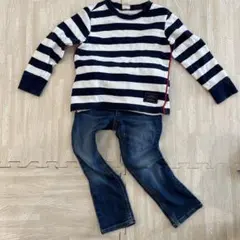 ムージョンジョン　ボーダーカットソー　ジーパンセット　 100cm
