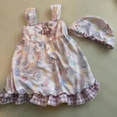 キッズ 女の子 ワンピース水着 スイムキャップセット　110cm