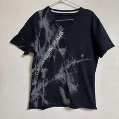 Calvin Klein Jeans 装飾柄 両面プリント Tシャツ 半袖 Ｌ