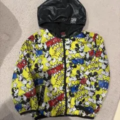 BABYDOLL ミッキー 総柄 ナイロンジャケット フード付き 120cm