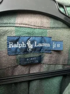 Ralph Lauren BLAKE 長袖ネルシャツ S 緑　アメカジ　USA