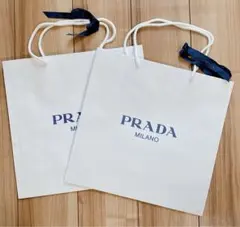 【すぐ使える】プラダ　PRADA 紙袋　ショッパー　リボン付き　2枚セット