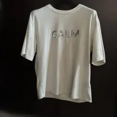 CALM シンプル　半袖Tシャツ ホワイト　白　 Tシャツ　半袖　匿名配送　s