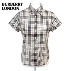 【美品】 BURBERRY LONDON 半袖シャツ M ベージュ ノバチェック