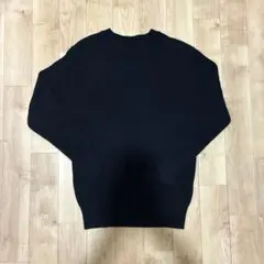 GU ジーユー メンズ クルーネック リブニット セーター ブラック M