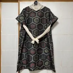 着物リメイクチュニック　村山大島紬リメイクチュニック