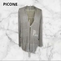 PICONE 　カーディガン　薄手　羽織り　グレー　ロゴのサムネイル