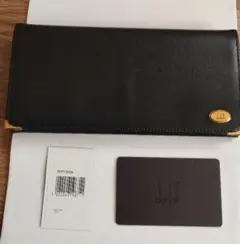 ブラックレザー長財布　ダンヒル