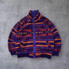 【US輸入】アメリカ古着90sリバーシブルフリースジャケットブルゾンメ