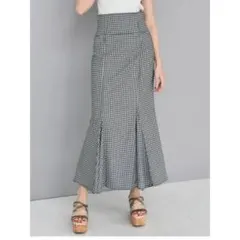 マーキュリーデュオ　ストレッチツイルマーメイドスカート ギンガムチェック