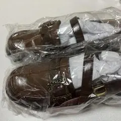 しまむら　青木美沙子　ブラウン ストラップ付きローファー Lサイズ