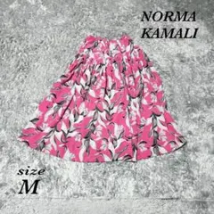 NORMA KAMALI ノーマカマリ（M）ミディ丈スカート ボタニカル柄のサムネイル