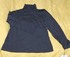 高品質！グレー長袖タートルネック LLサイズ 毛100%