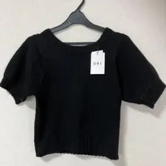 GRLニット 半袖 ブラック