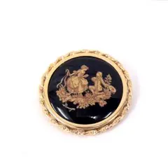 Limoges リモージュ　ブローチ　ダークネイビー　ゴールドカラーのサムネイル