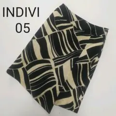 インディヴィ モノクロ ウール タイトスカート デザインスカート 05 古着