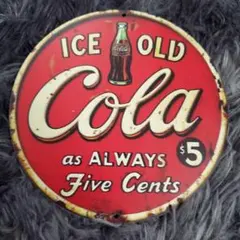 ICE OLD コーラ 木製プレート インテリア　15センチ