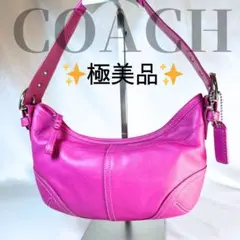 【極美品】 COACH コーチ ワンショルダーバッグ ピンク レザー 肩掛け