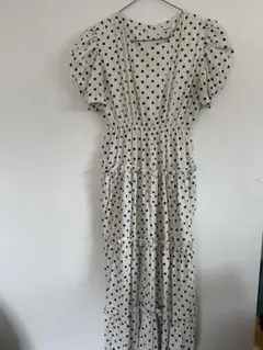 ザラ セミシースルードットロングワンピース ドレス チュールプリーツ 